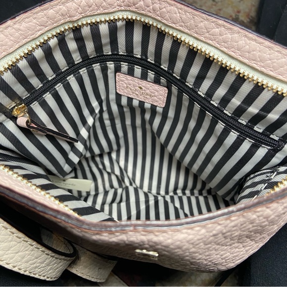 Kate Spade Leather Crossbody Bag with Black and Whitr Striped Inside - Picture 8 of 10